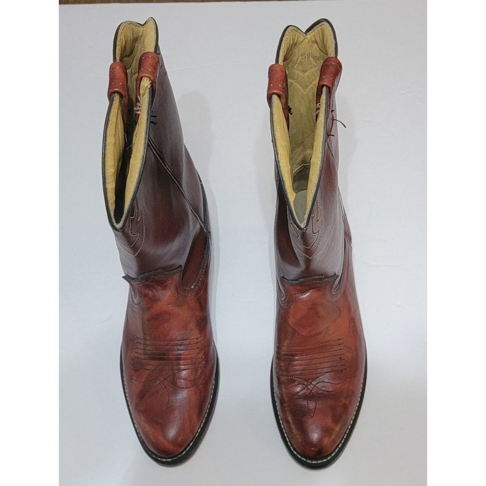 DINGO Men's Leather Cowboy Boots 7.5D Reddish Brown